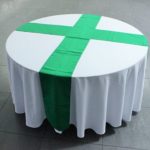 Mesa Redonda 10p + mantel + camino verde