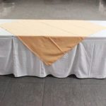 Mesa rectangular 10p + mantel + faldin + carpeta damasco