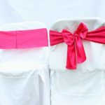 Silla plegable + funda + lazo rosado